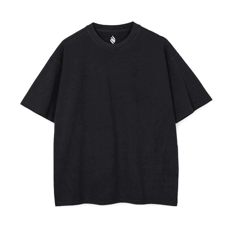 Plain oversized drop shoulder shirt — blank poly-cotton relaxed fit everyday te