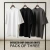 Pack of 3 Plain Oversized Drop Shoulder Shirts