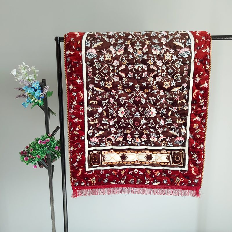 Handmade Prayer Rug/Mat - Floral Brown
