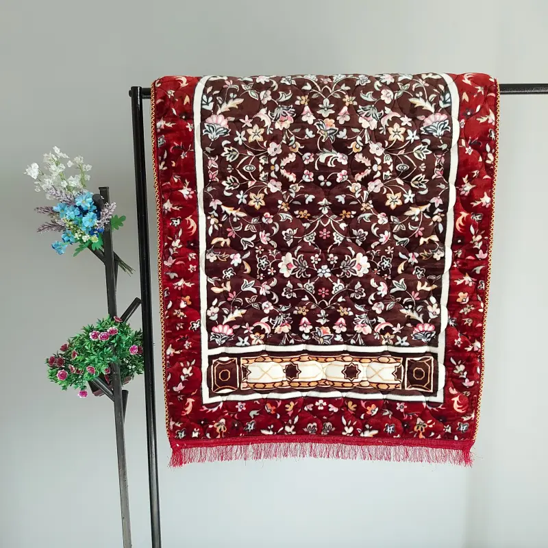 Handmade Prayer Rug/Mat - Floral Brown