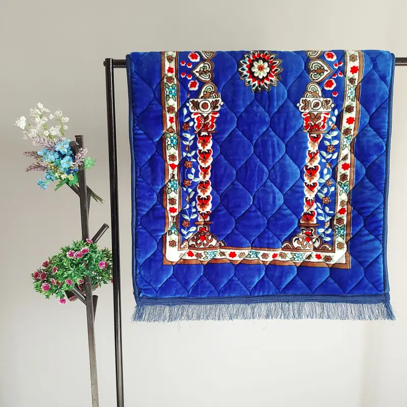 Handmade Prayer Rug/Mat - Minimal Blue