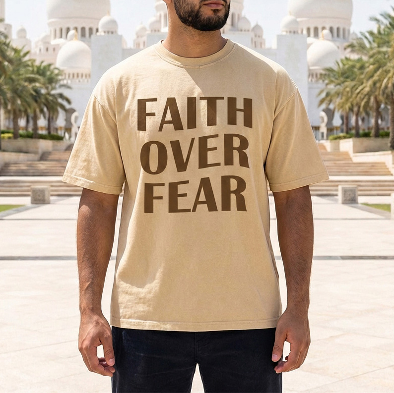 Faith Over Fear Oversized Drop Shoulder Shirt