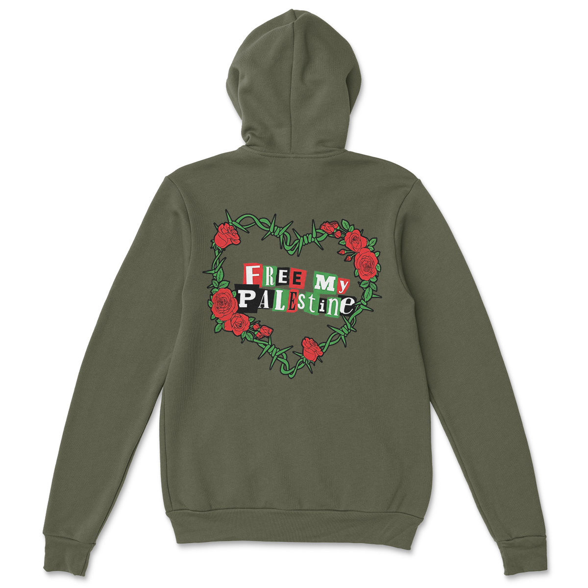 Free My Palestine Heart Zipper Hoodie - Image 3
