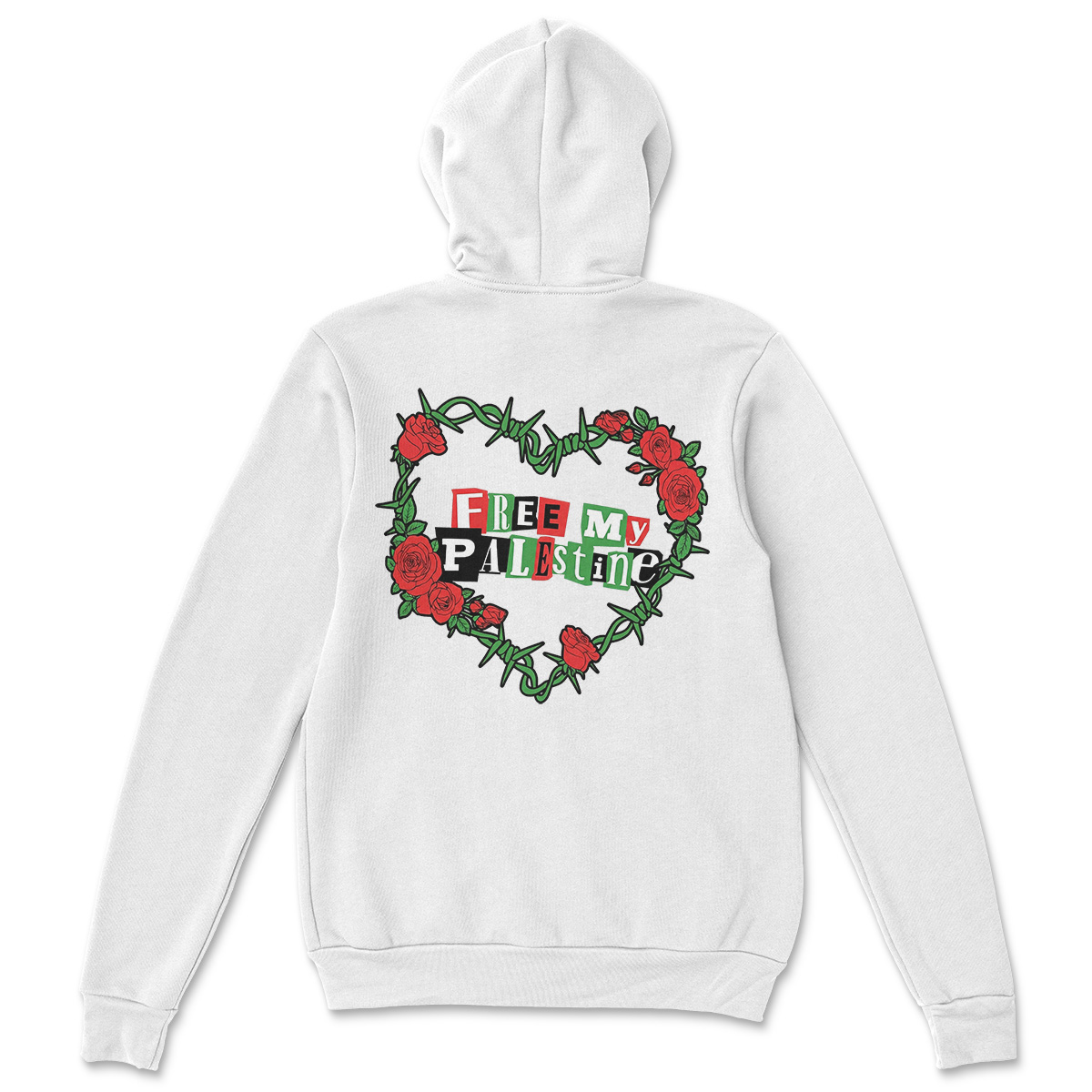 Free My Palestine Heart Zipper Hoodie - Image 5