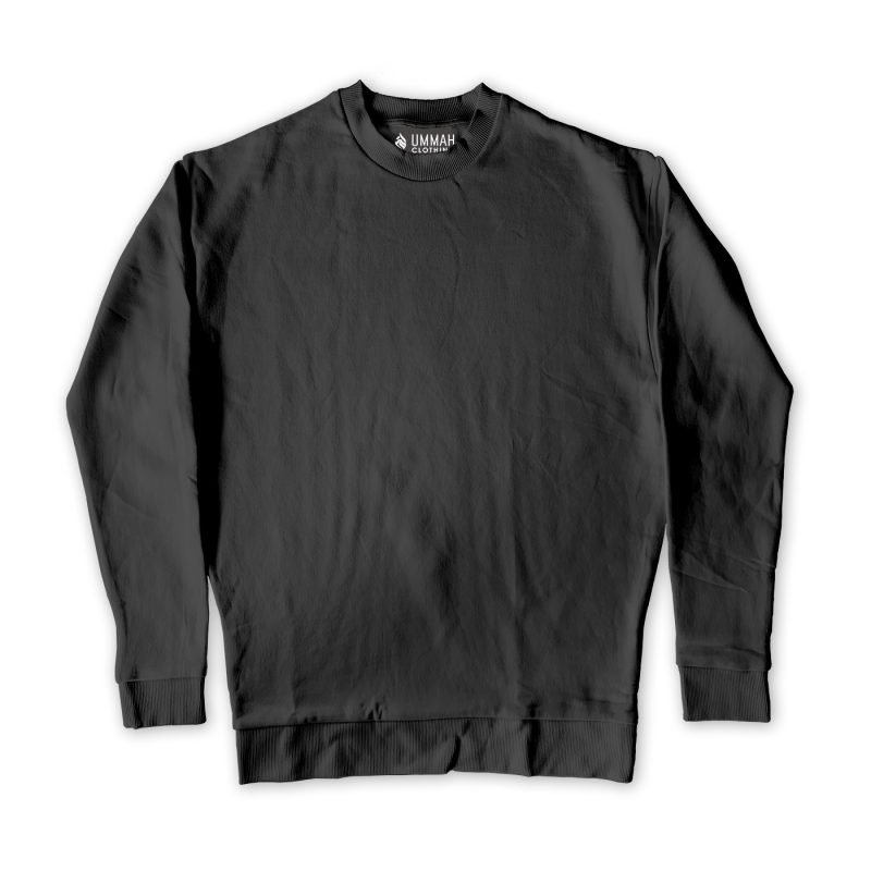 Black Oversized Sweatshirt Front — Ummah Clothing